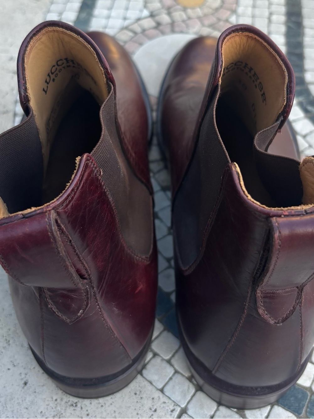 Lucchese Men's Chukka Boots in Burgundy Leather D11344 Size 10 - Picture 4 of 8
